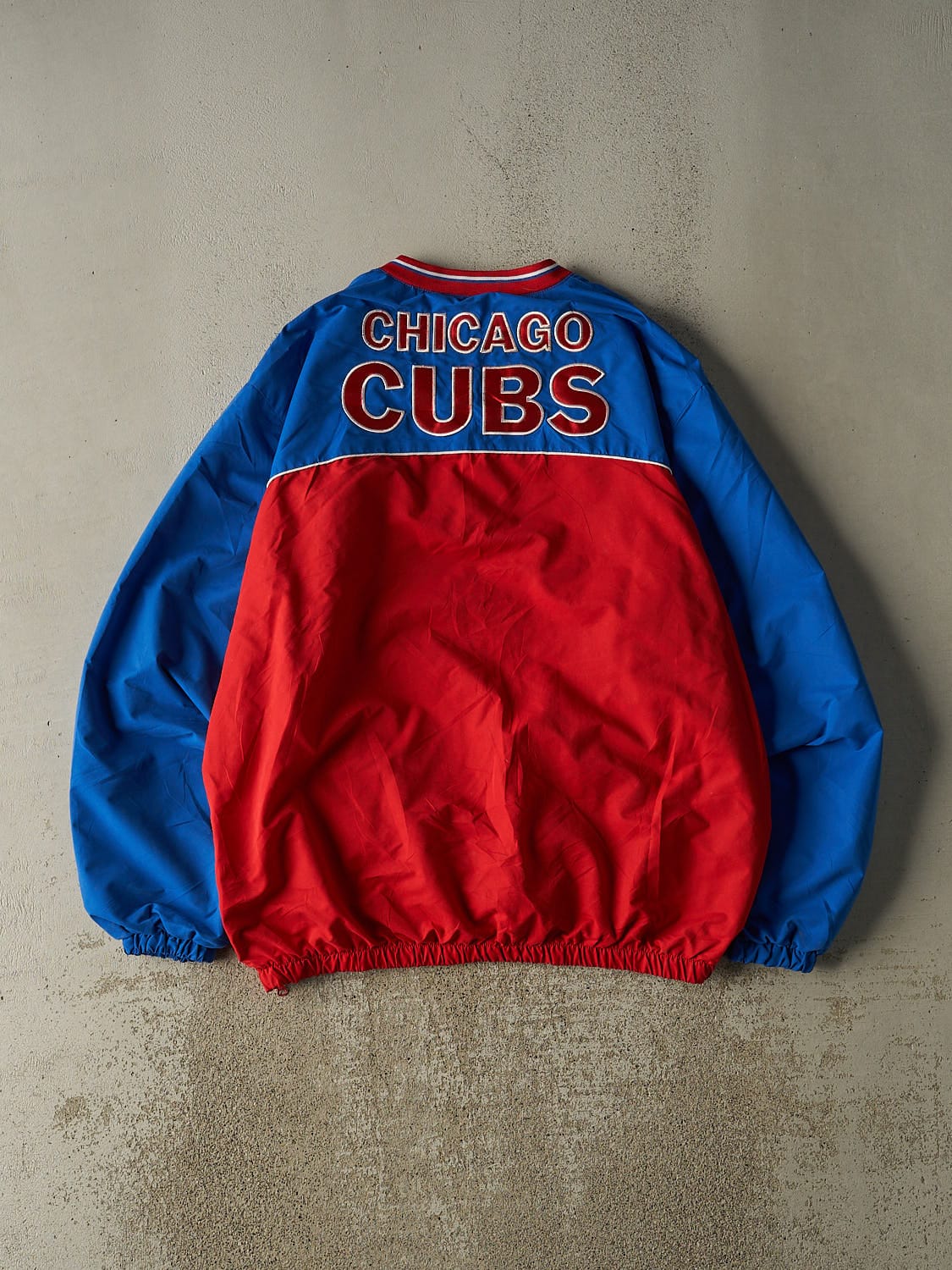 Vintage Y2K Red & Blue Chicago Cubs Windbreaker Jacket (XXL)