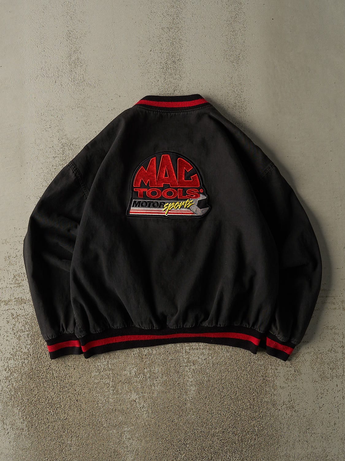 Vintage 80s Black MAC Tools Embroidered Bomber Jacket (M/L)