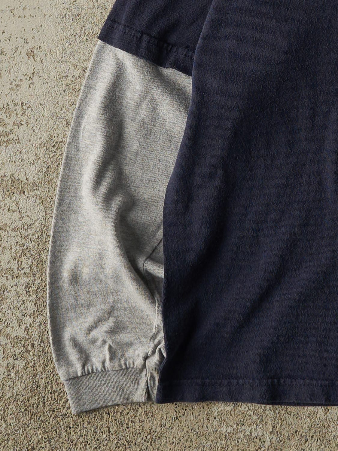 Vintage 90s Navy Blue & Grey "Good Idea" Long Sleeve (XS)