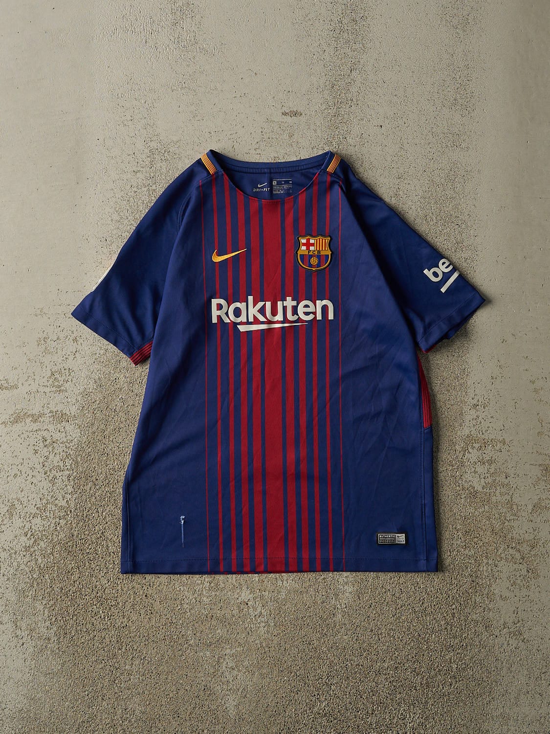 17' Blue & Red Nike FC Barcelona Soccer Jersey (S/M)