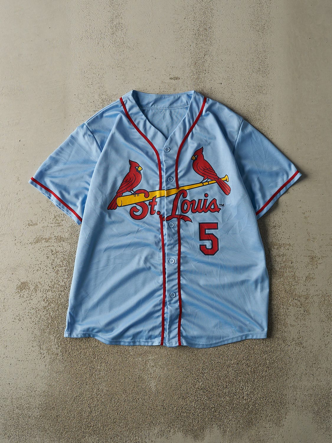 Vintage Y2K Baby Blue St. Louis Cardinals #5 Albert Pujols Baseball Jersey (XL)