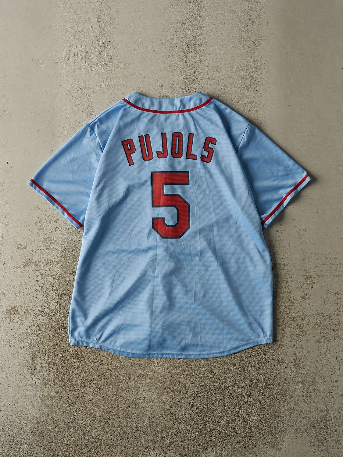 Vintage Y2K Baby Blue St. Louis Cardinals #5 Albert Pujols Baseball Jersey (XL)
