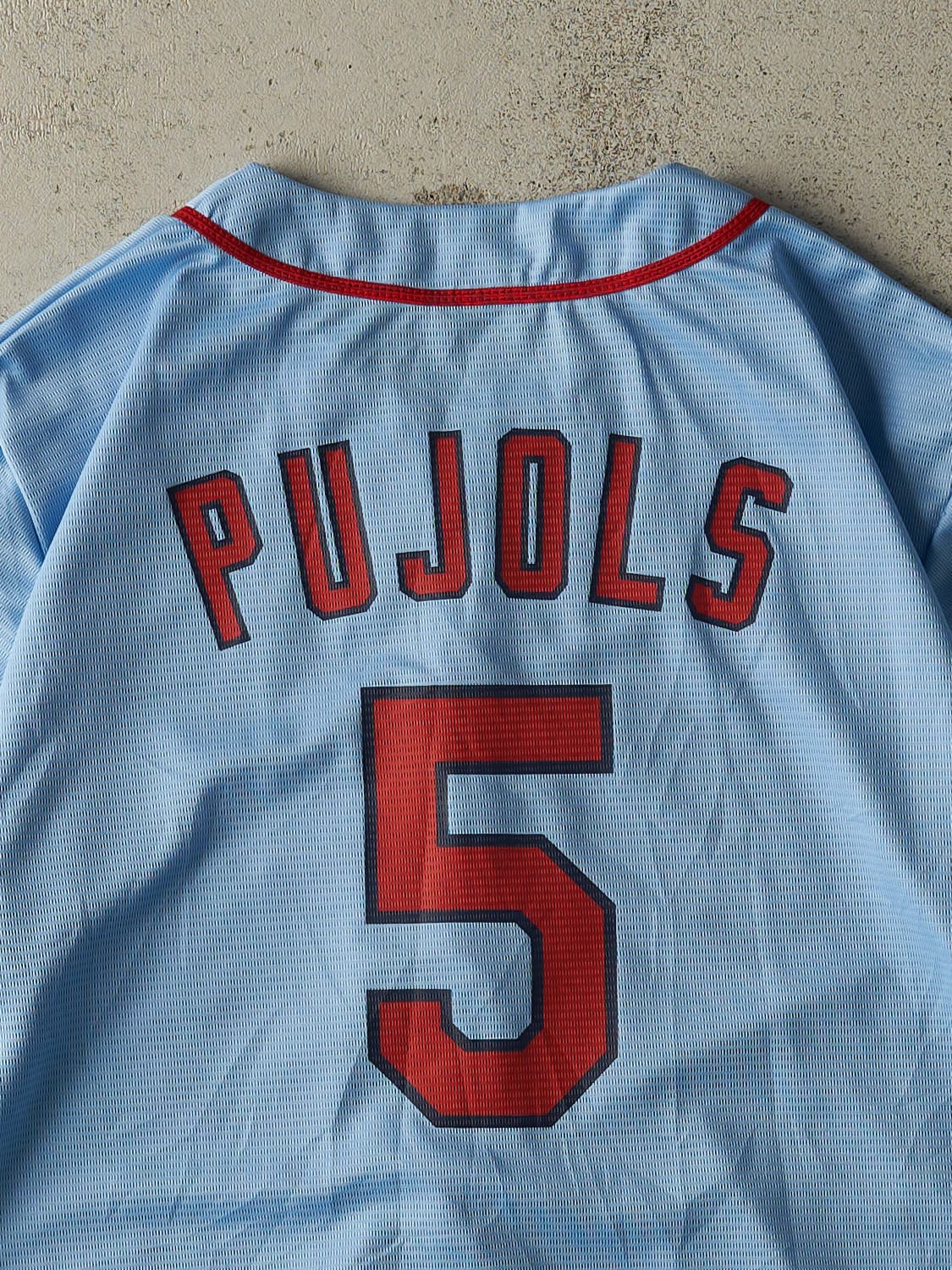 Vintage Y2K Baby Blue St. Louis Cardinals #5 Albert Pujols Baseball Jersey (XL)