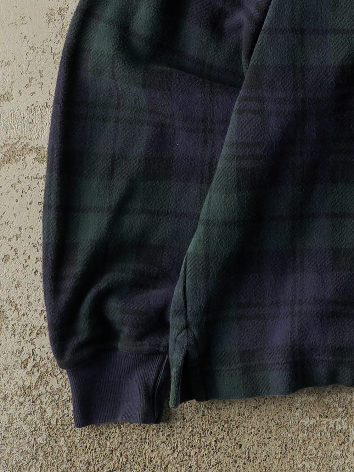 Vintage 90s Green & Navy Nautica Embroidered Quarter Button Long Sleeve (L)