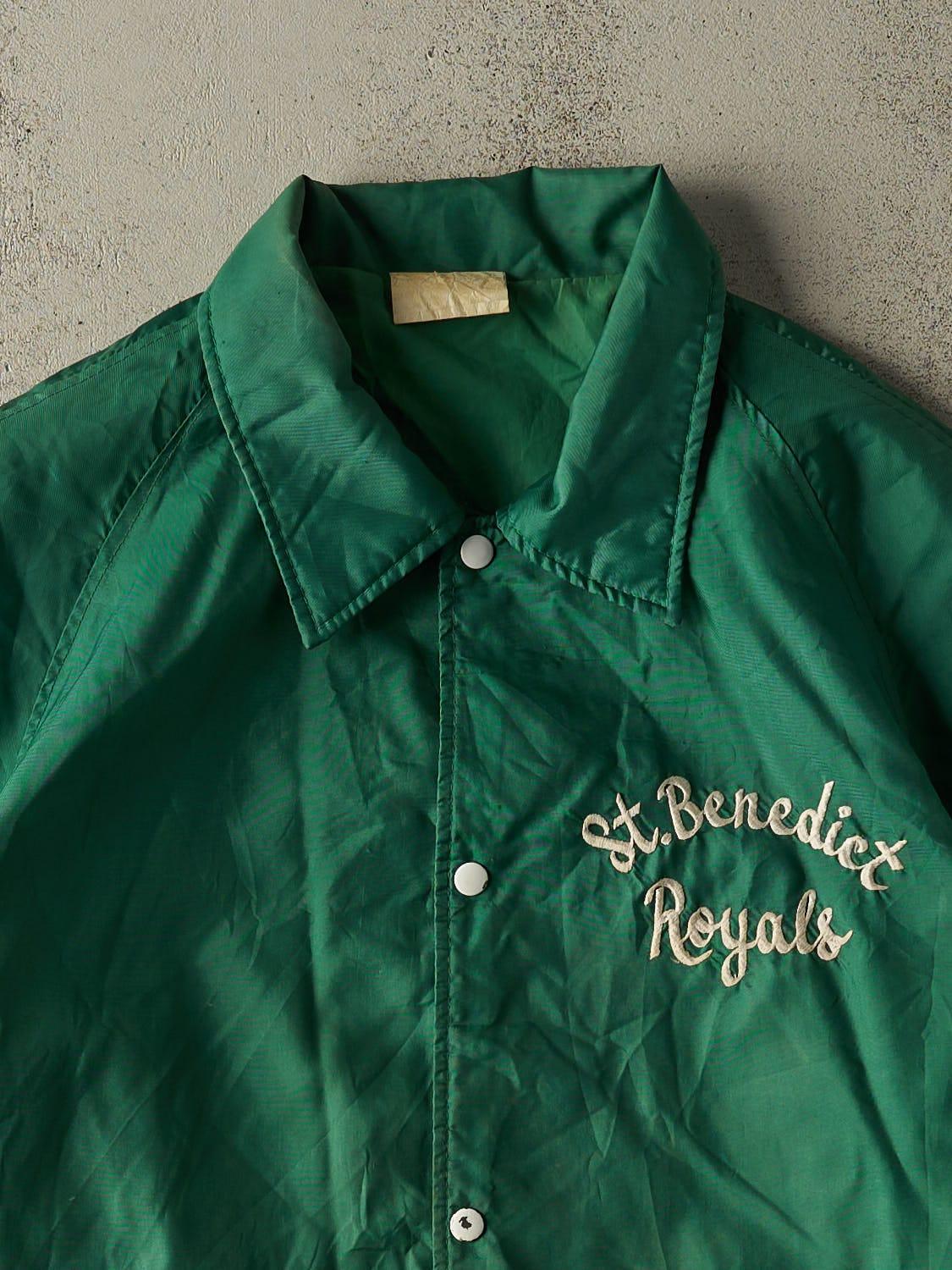 Vintage 70s Green Embroidered Nylon Jacket (XXL)