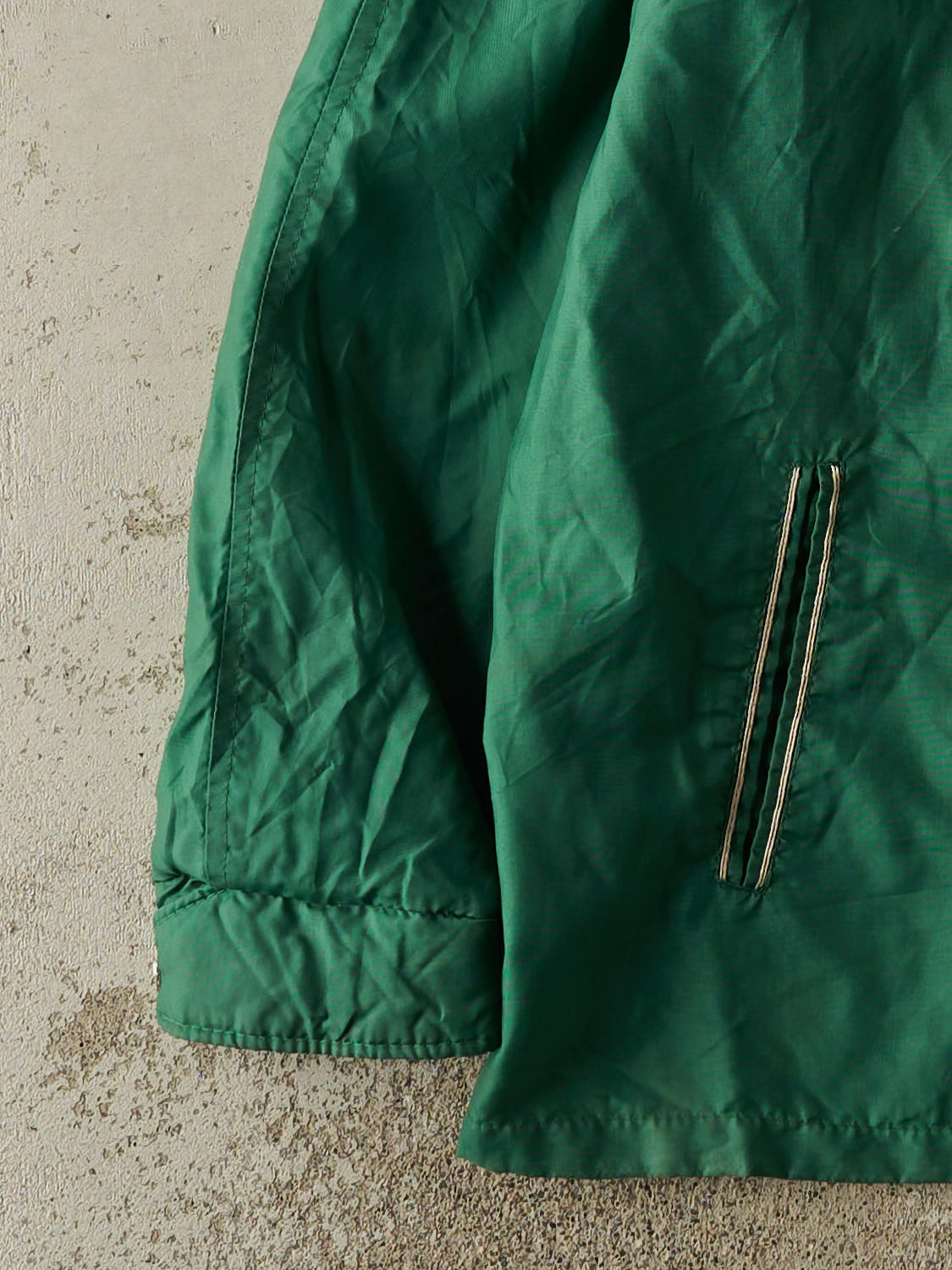 Vintage 70s Green Embroidered Nylon Jacket (XXL)