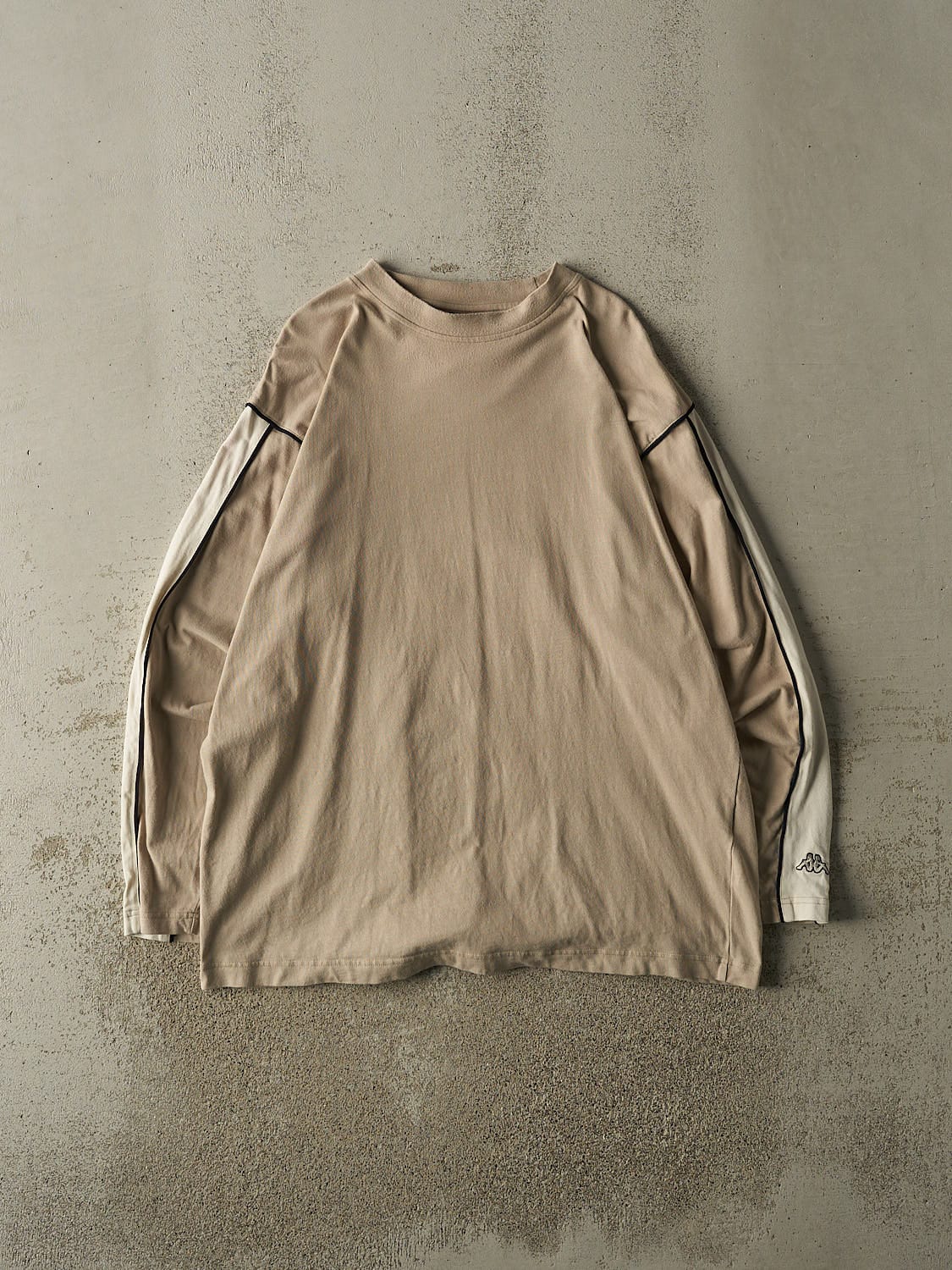Vintage 90s Beige Kappa Embroidered Long Sleeve (XL/XXL)