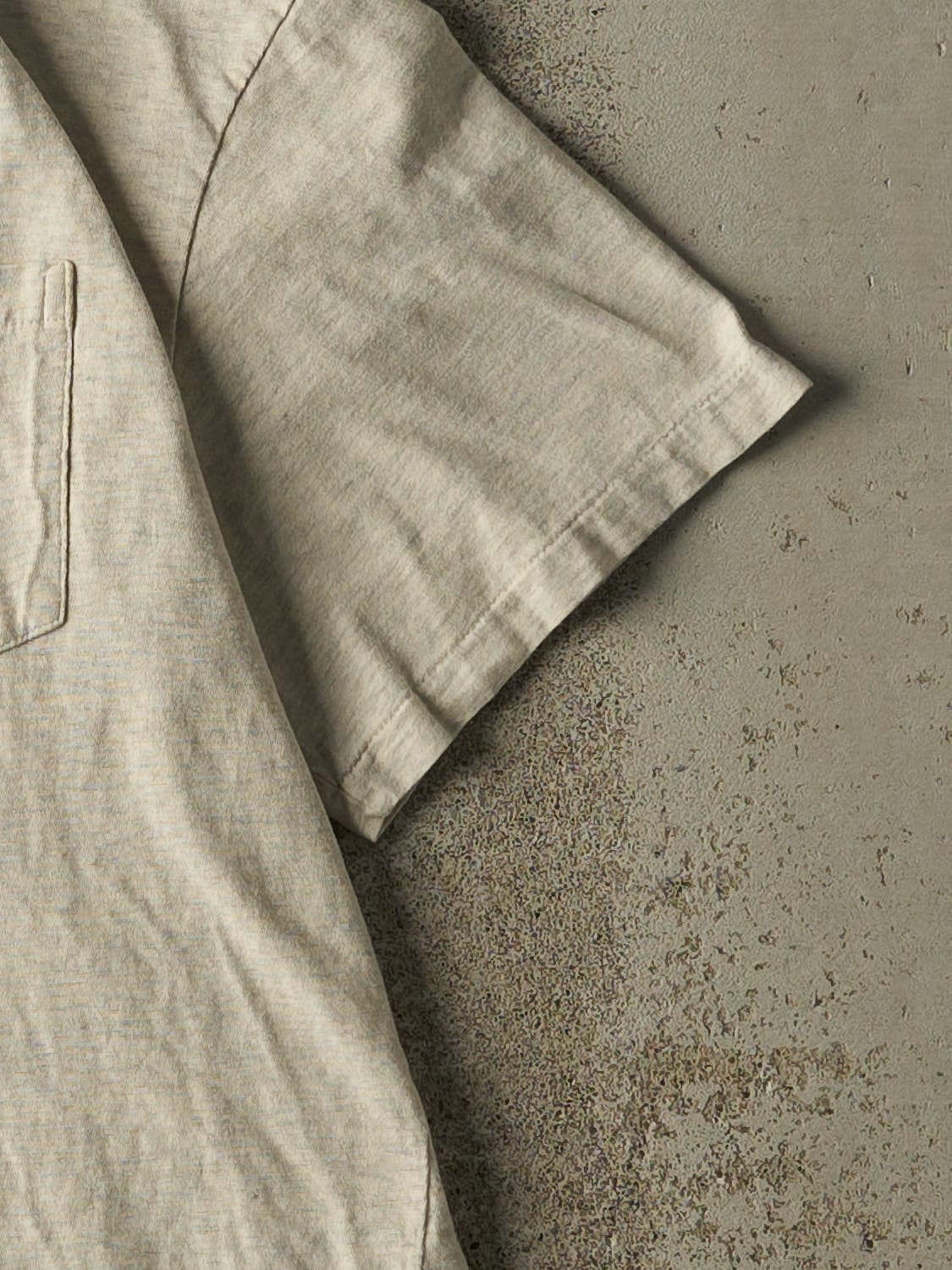 Vintage 90s Beige Polo Single Stitch Pocket Tee (M/L)