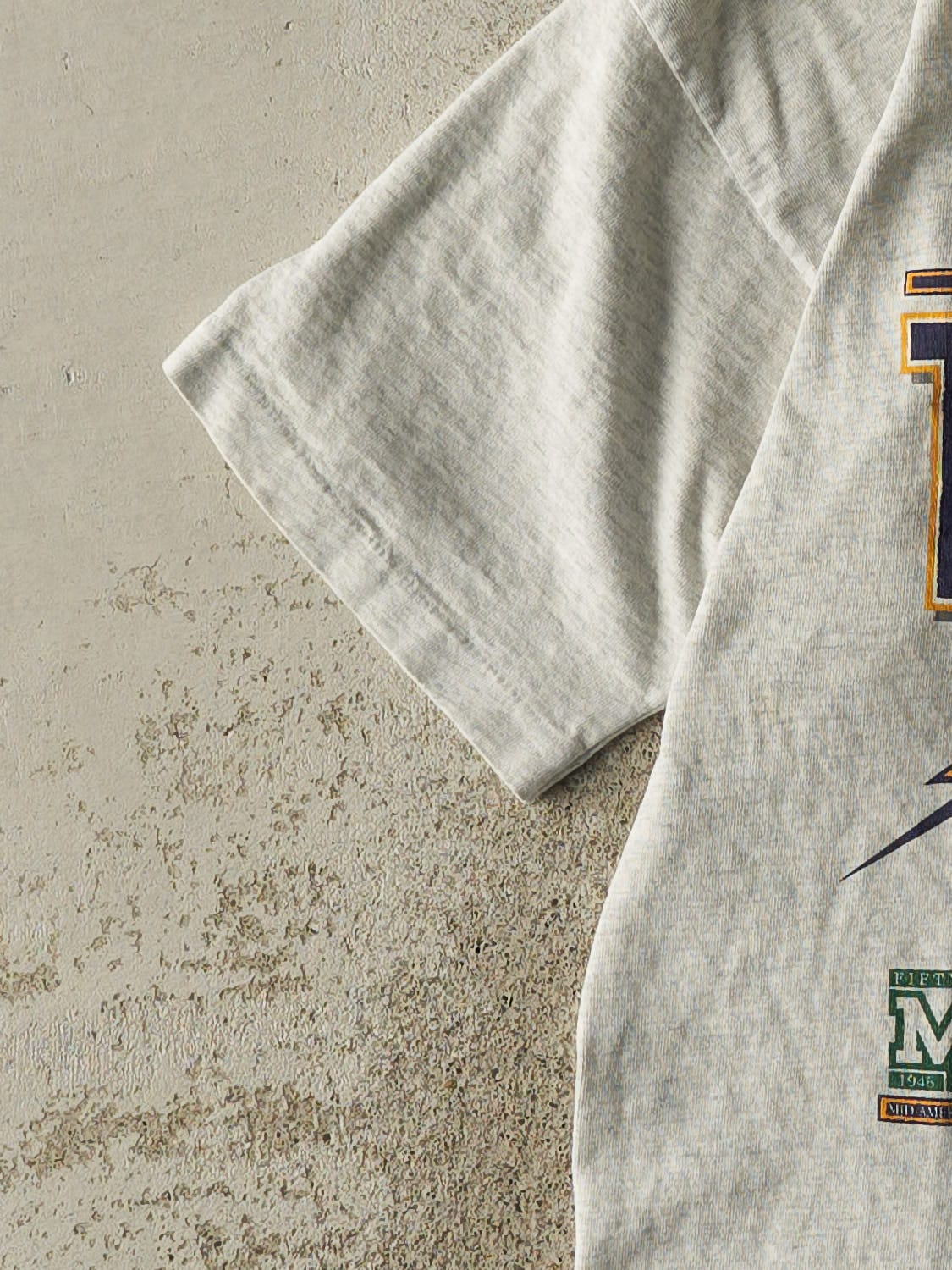 Vintage 96' Heather Grey University of Toledo Single Stitch Football Tee (M/L)