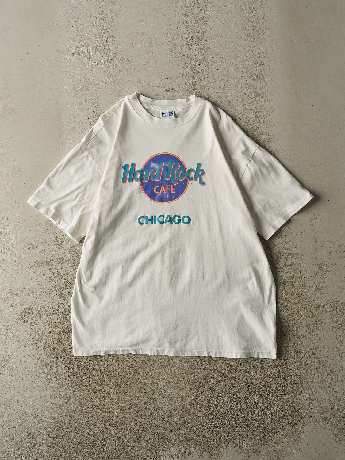 Vintage 80s White Hard Rock Cafe Chicago Tee (L/XL)