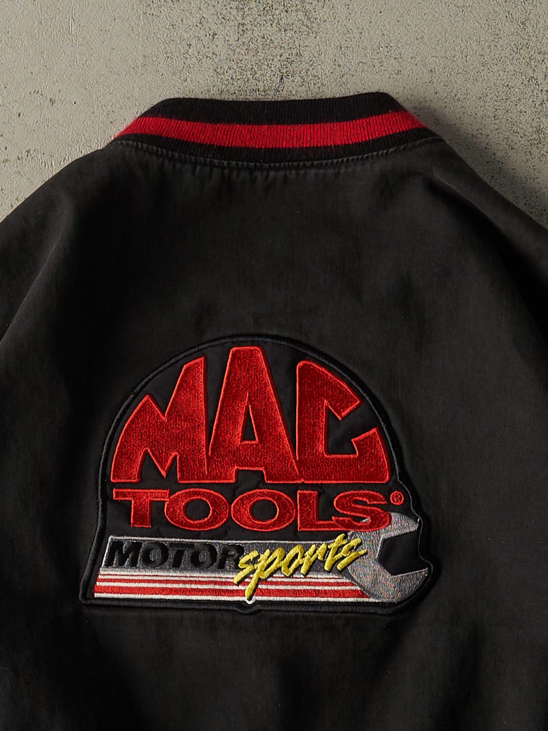 Vintage 80s Black MAC Tools Embroidered Bomber Jacket (M/L)