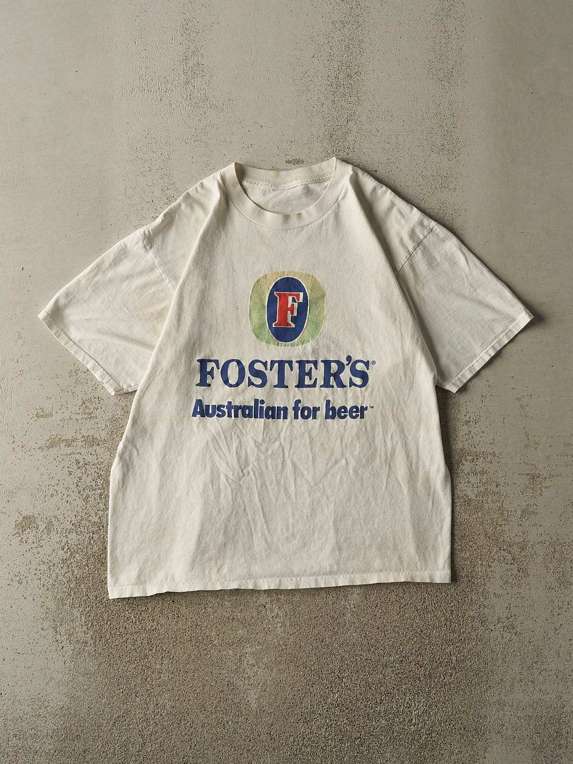 Vintage 90s Beige Foster's Beer Tee (L)