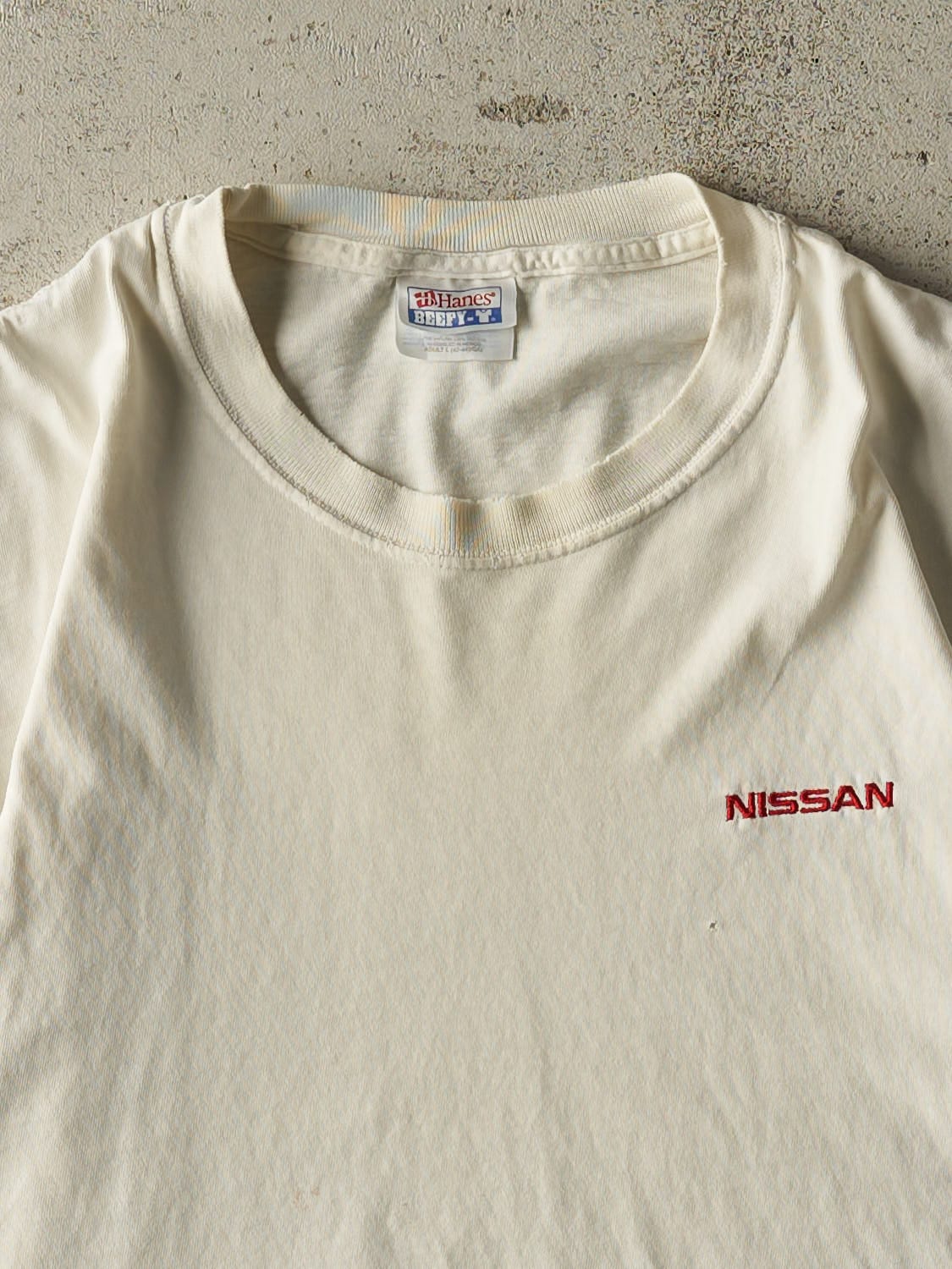 Vintage 90s White Nissan Logo Tee (M/L)