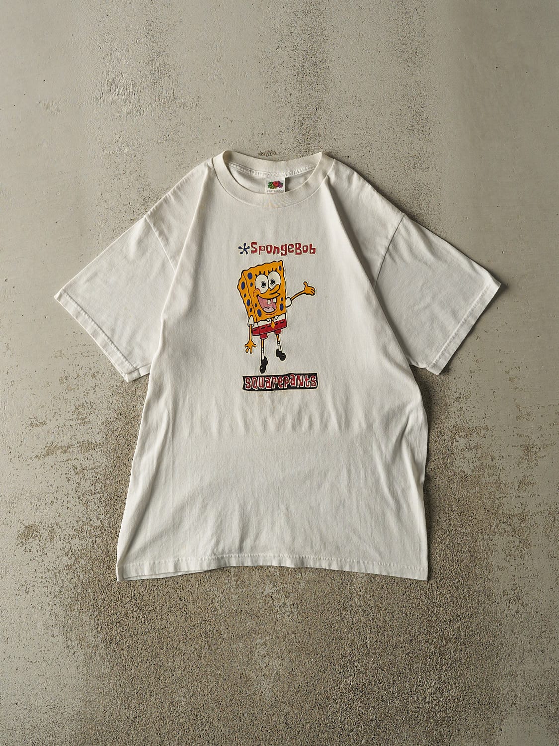 Vintage Y2K White Spongebob Squarepants Bootleg Tee (M/L)