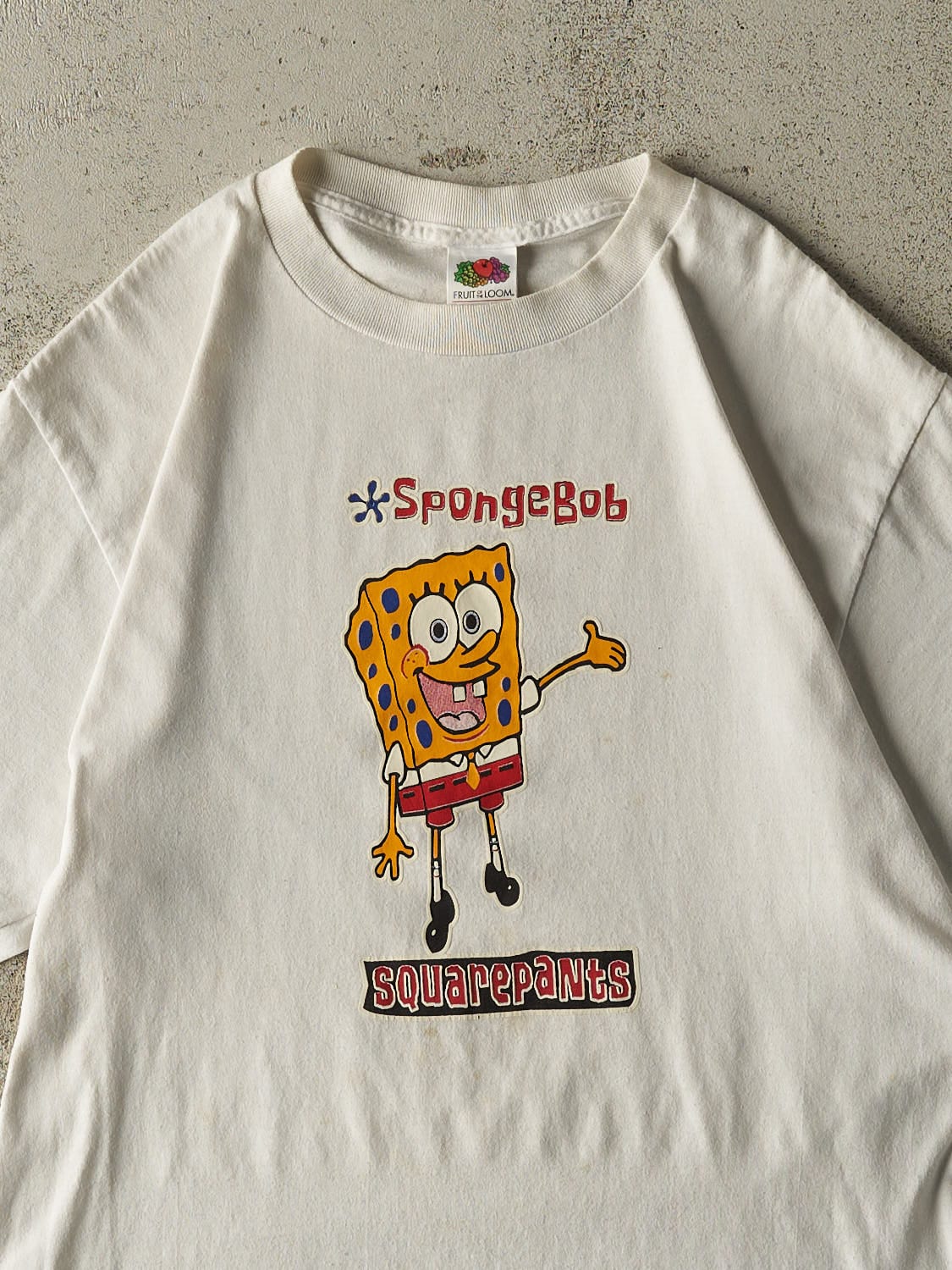 Vintage Y2K White Spongebob Squarepants Bootleg Tee (M/L)