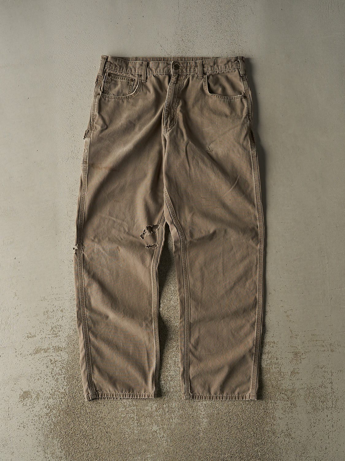 Vintage 90s Washed Brown Carhartt Carpenter Pants (35x32)