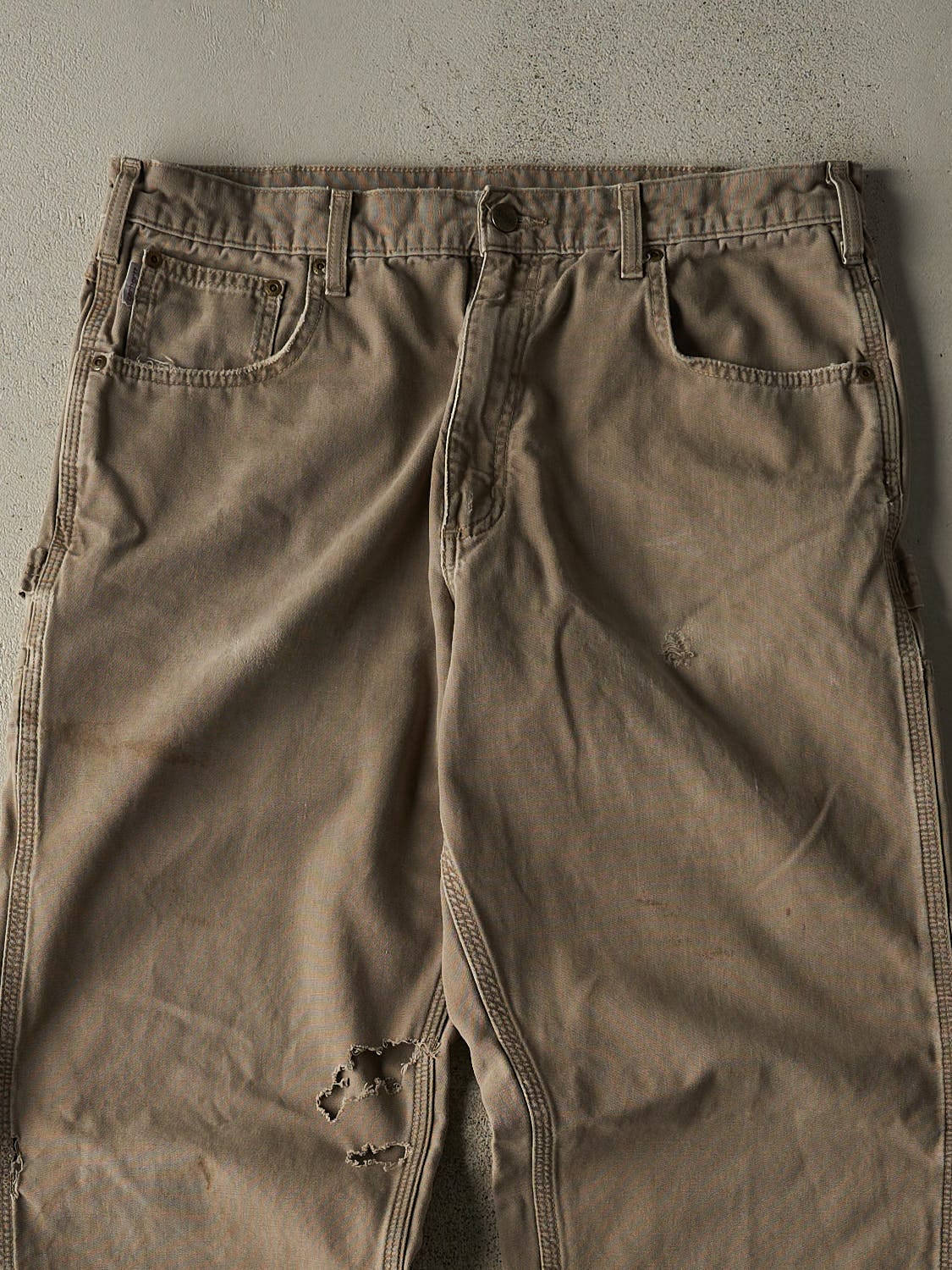 Vintage 90s Washed Brown Carhartt Carpenter Pants (35x32)