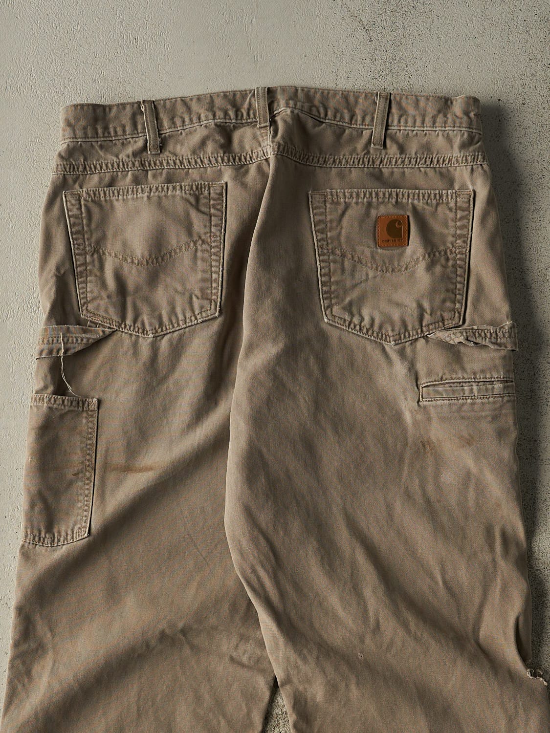 Vintage 90s Washed Brown Carhartt Carpenter Pants (35x32)