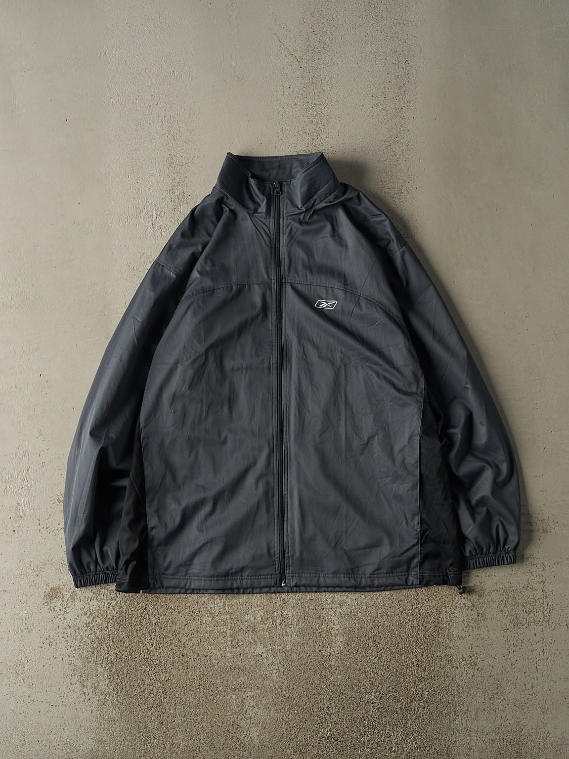 Vintage Y2K Charcoal Grey Reebok Windbreaker Jacket (XXL)