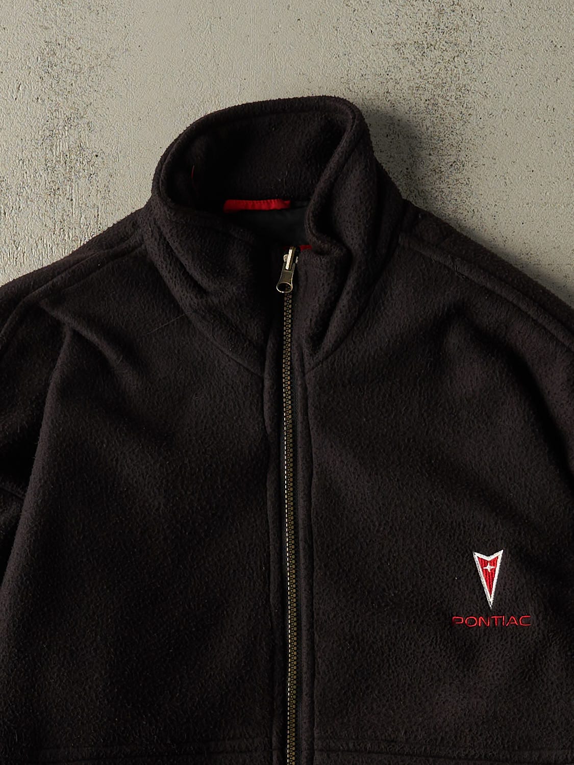 Vintage 90s Black Pontiac Embroidered Fleece Jacket (M/L)
