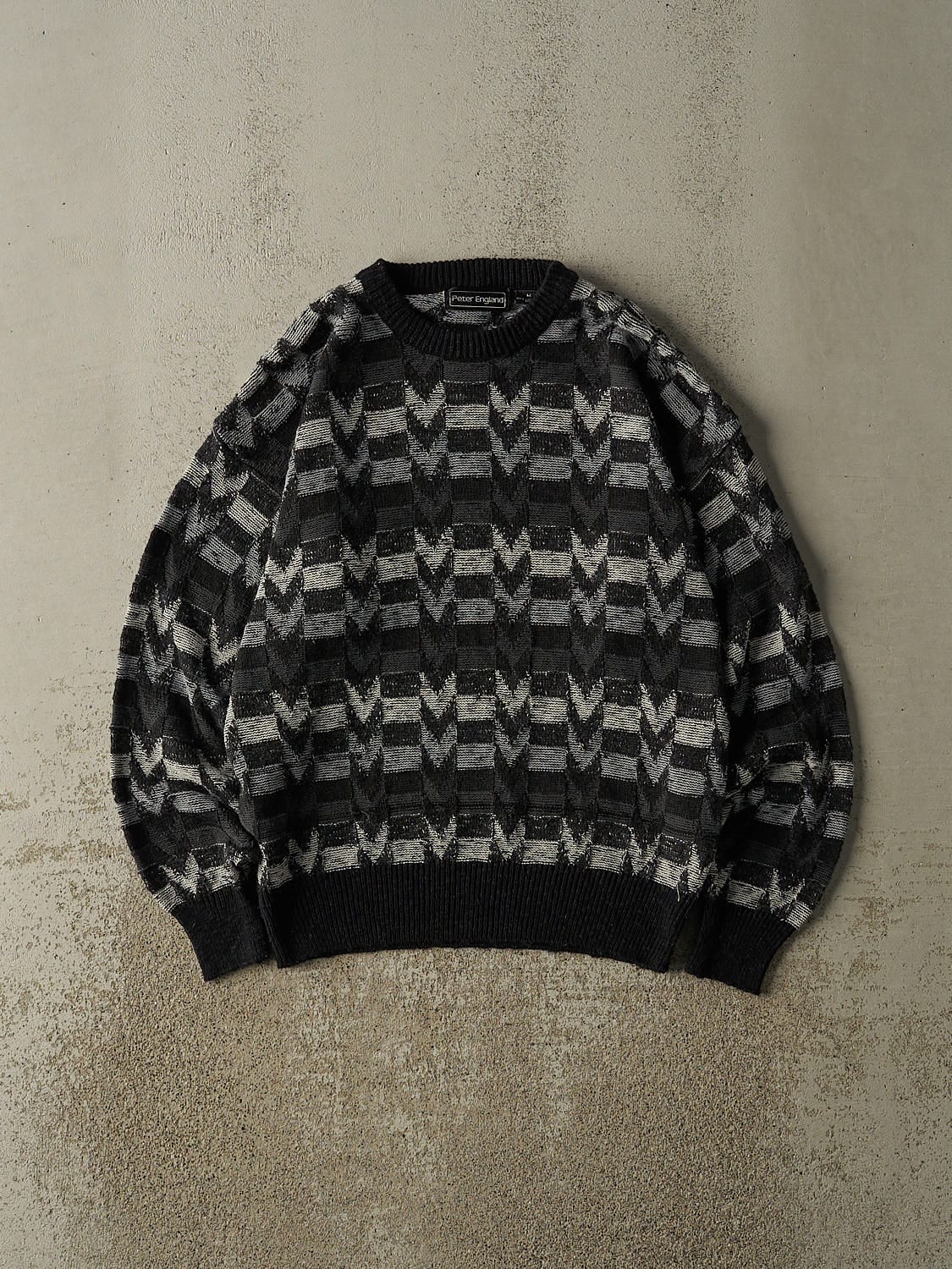 Vintage Y2K Black Patterned Knit (M)