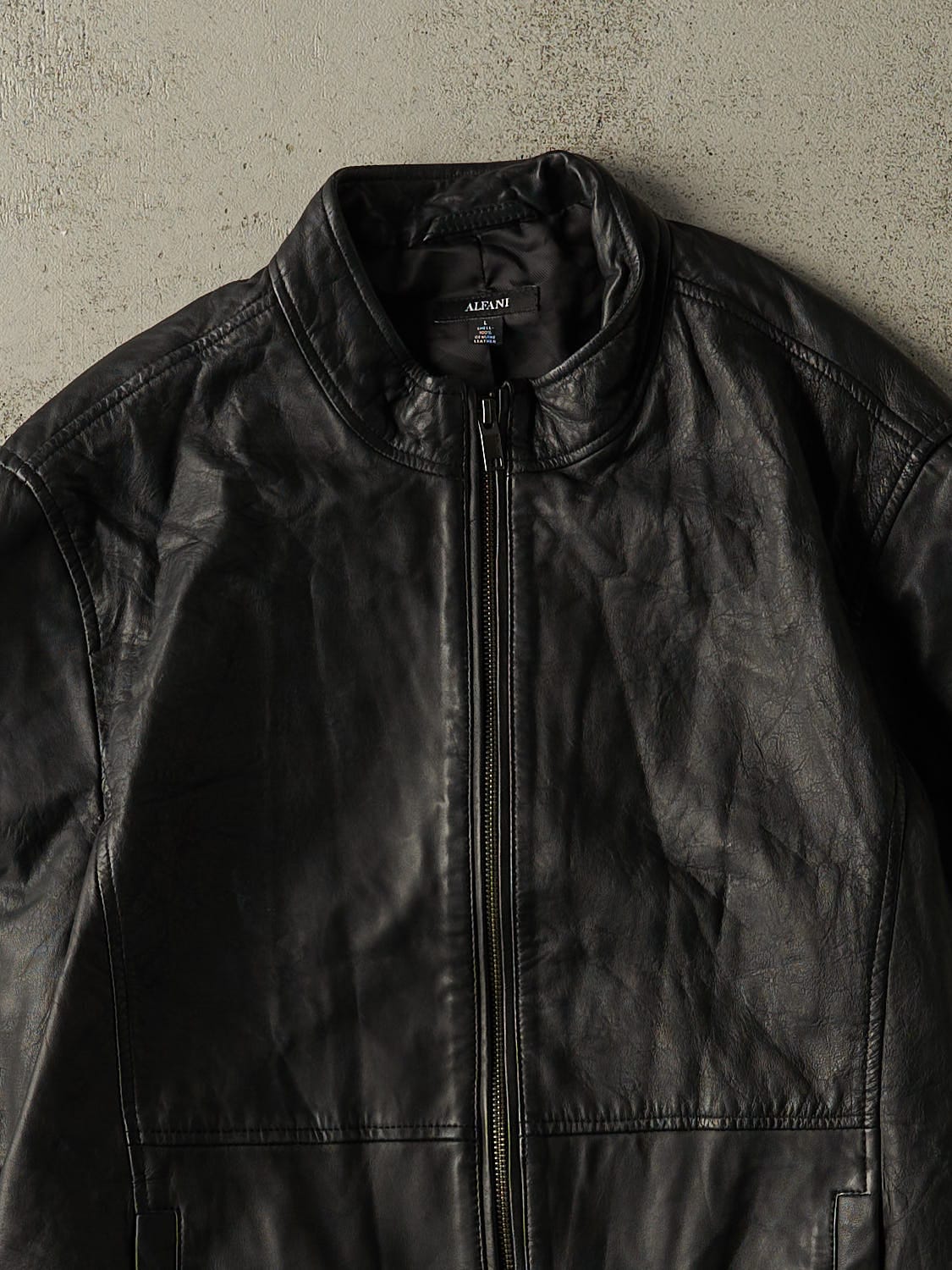 Vintage Y2K Black Leather Biker Style Jacket (M/L)