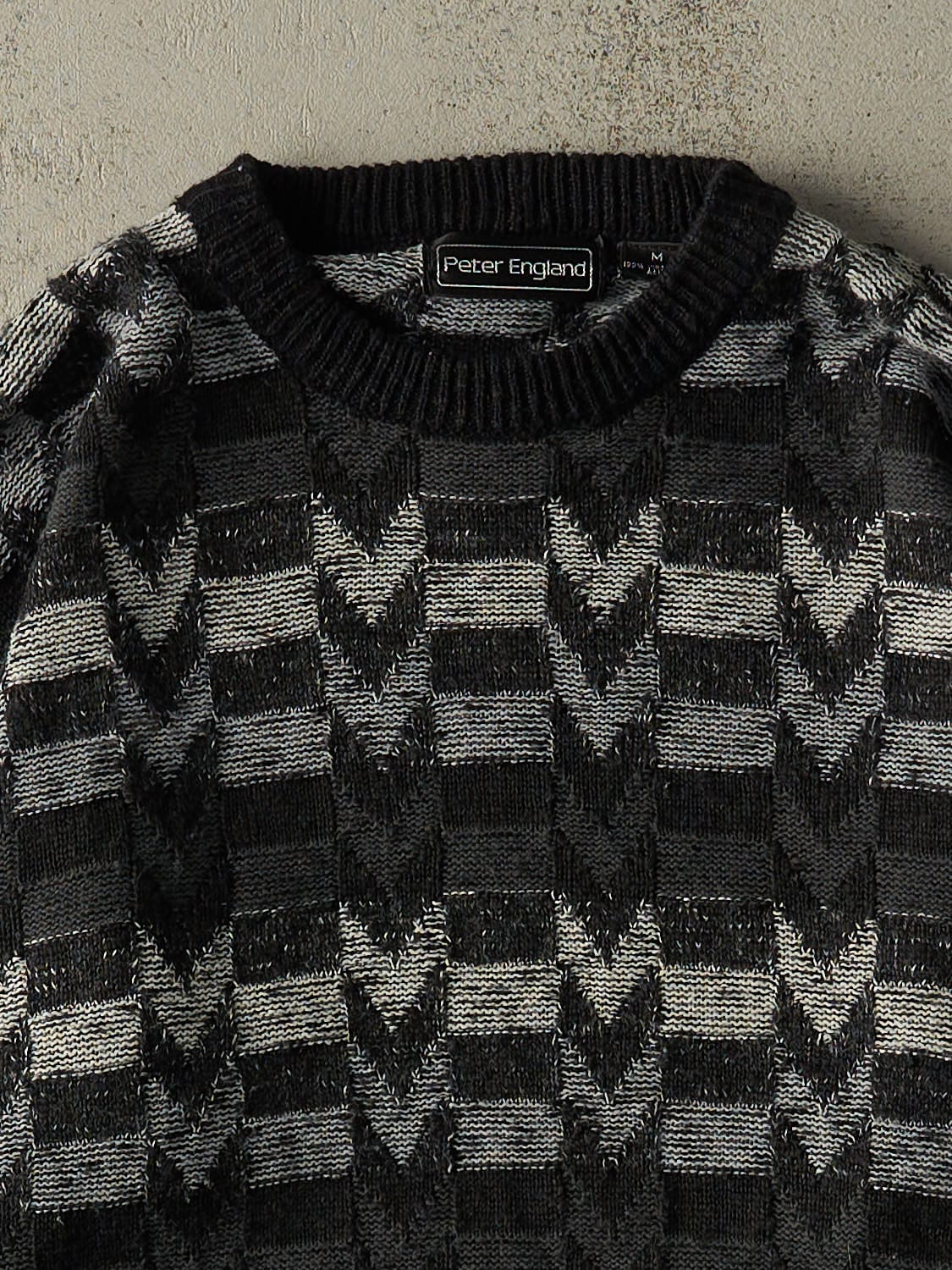 Vintage Y2K Black Patterned Knit (M)