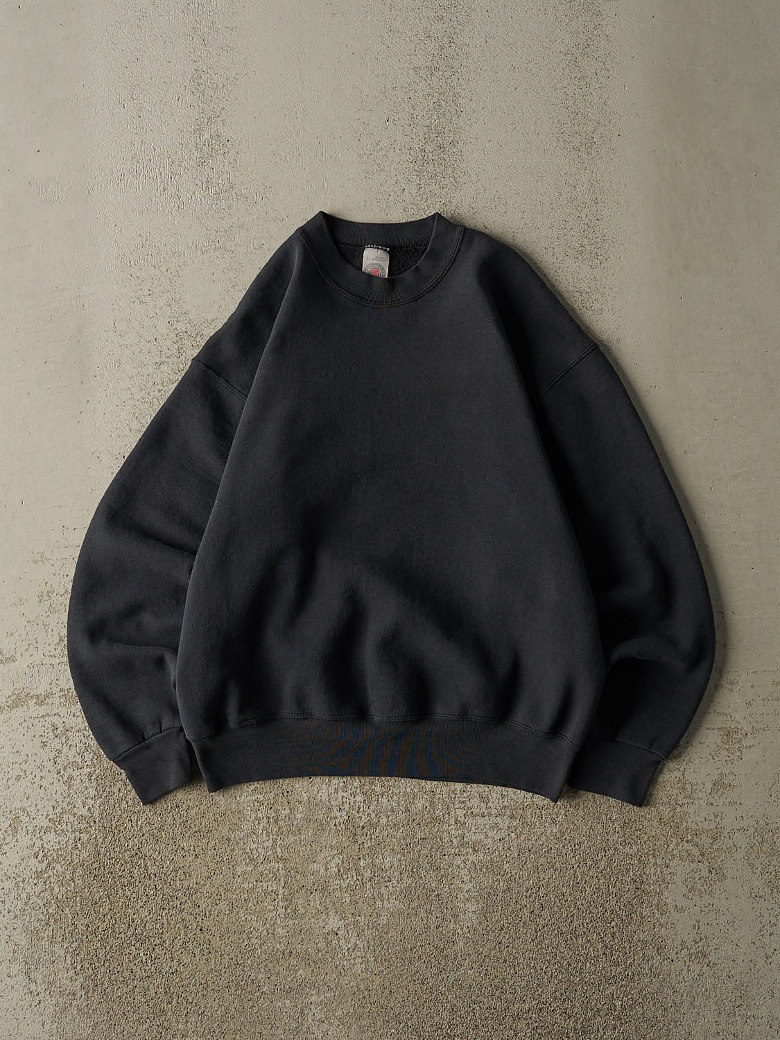 Vintage 80s Faded Black Blank Crewneck (M)