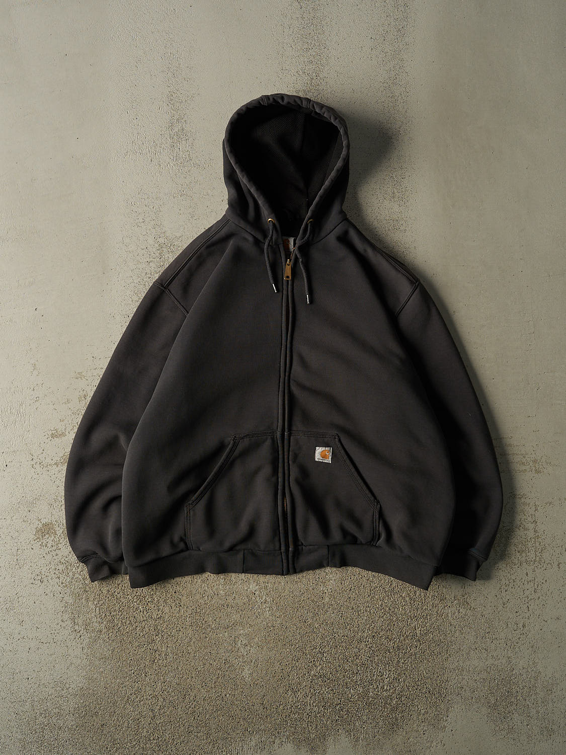 Vintage 90s Charcoal Grey Carhartt Heavyweight Zip Up Hoodie (XL/XXL)