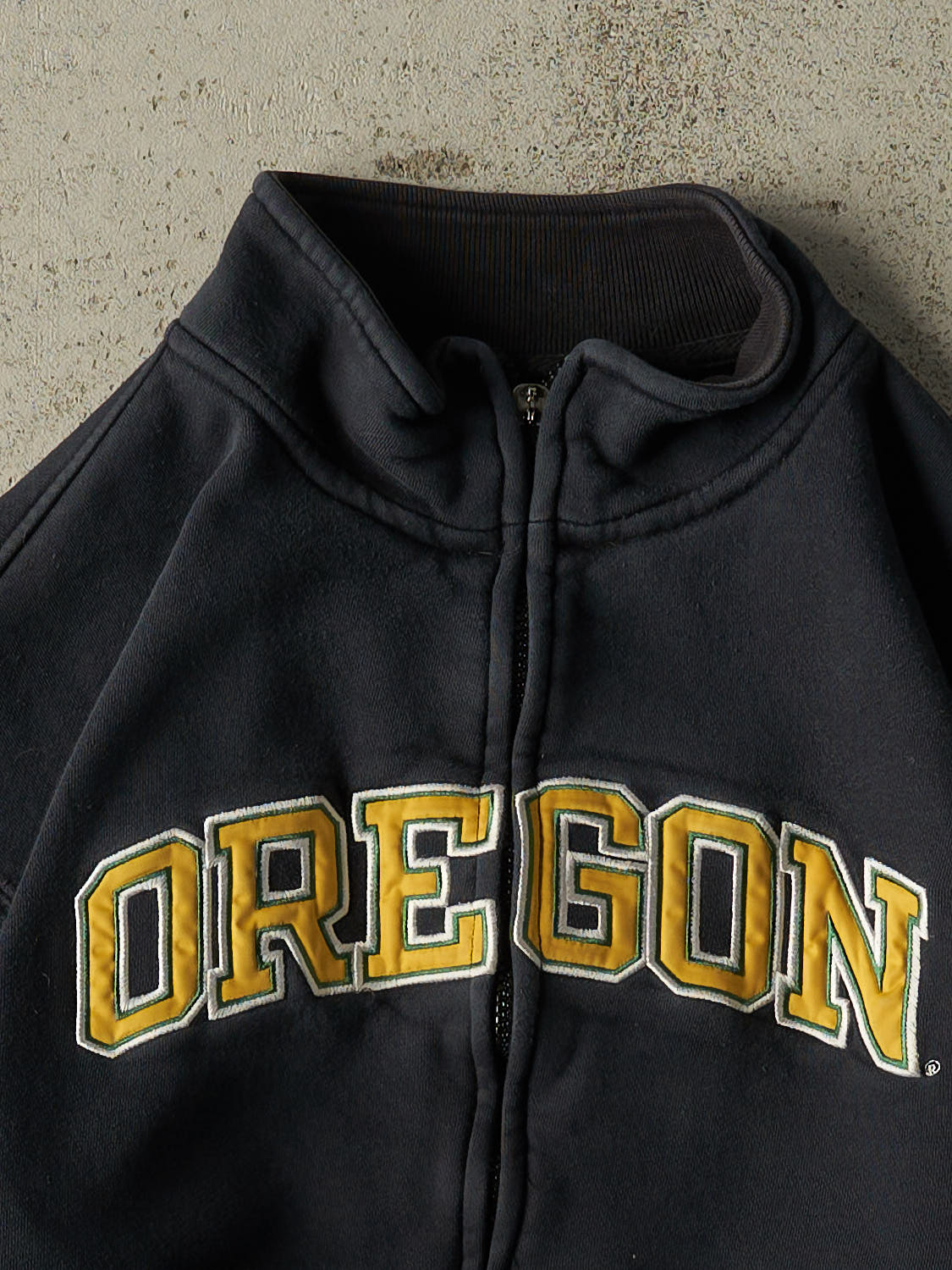 Vintage Y2K Navy Blue Champion University of Oregon Zip Up Sweater (XS)