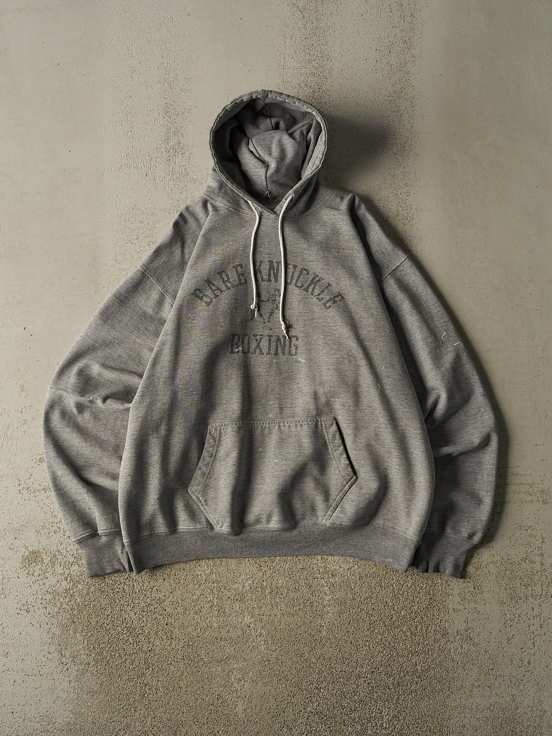 Vintage 90s Grey Bare Knuckle Boxing Hoodie (L/XL)