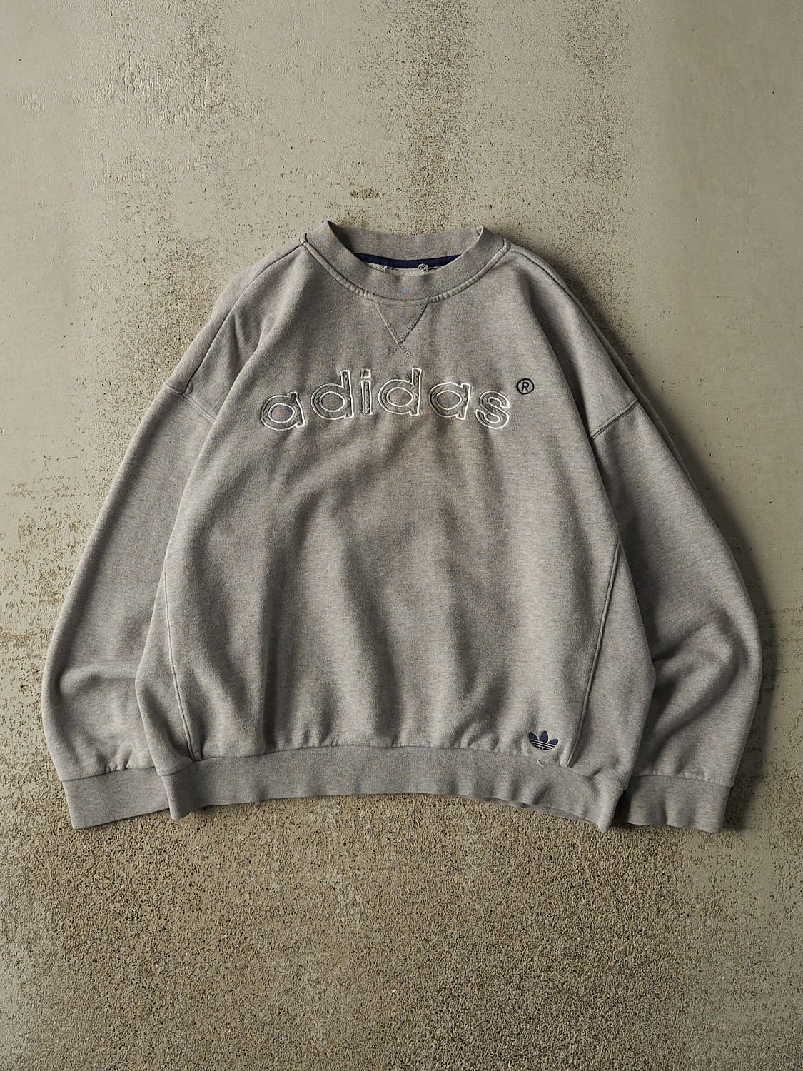 Vintage 90s Grey Adidas Embroidered Crewneck (M)
