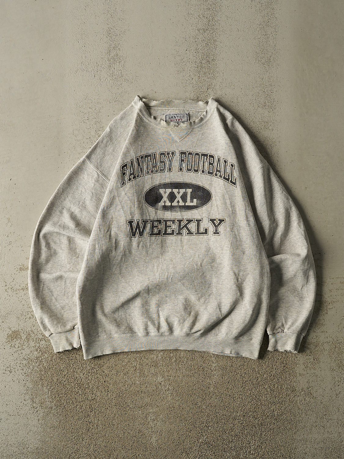 Vintage 90s Heather Grey Fantasy Football Weekly Crewneck (M/L)