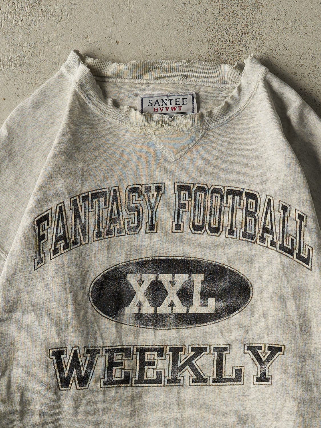 Vintage 90s Heather Grey Fantasy Football Weekly Crewneck (M/L)