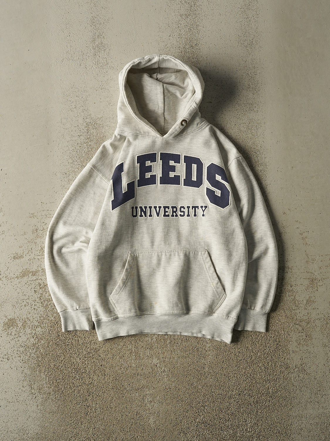 Vintage Y2K Heather Grey Leeds University Hoodie (XXS/XS)