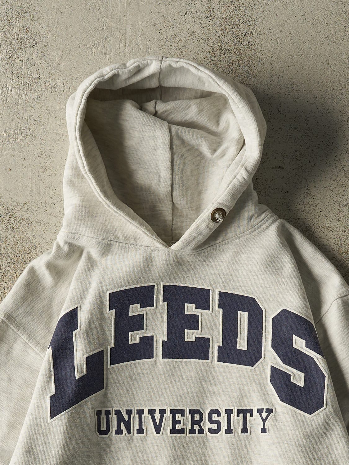 Vintage Y2K Heather Grey Leeds University Hoodie (XXS/XS)