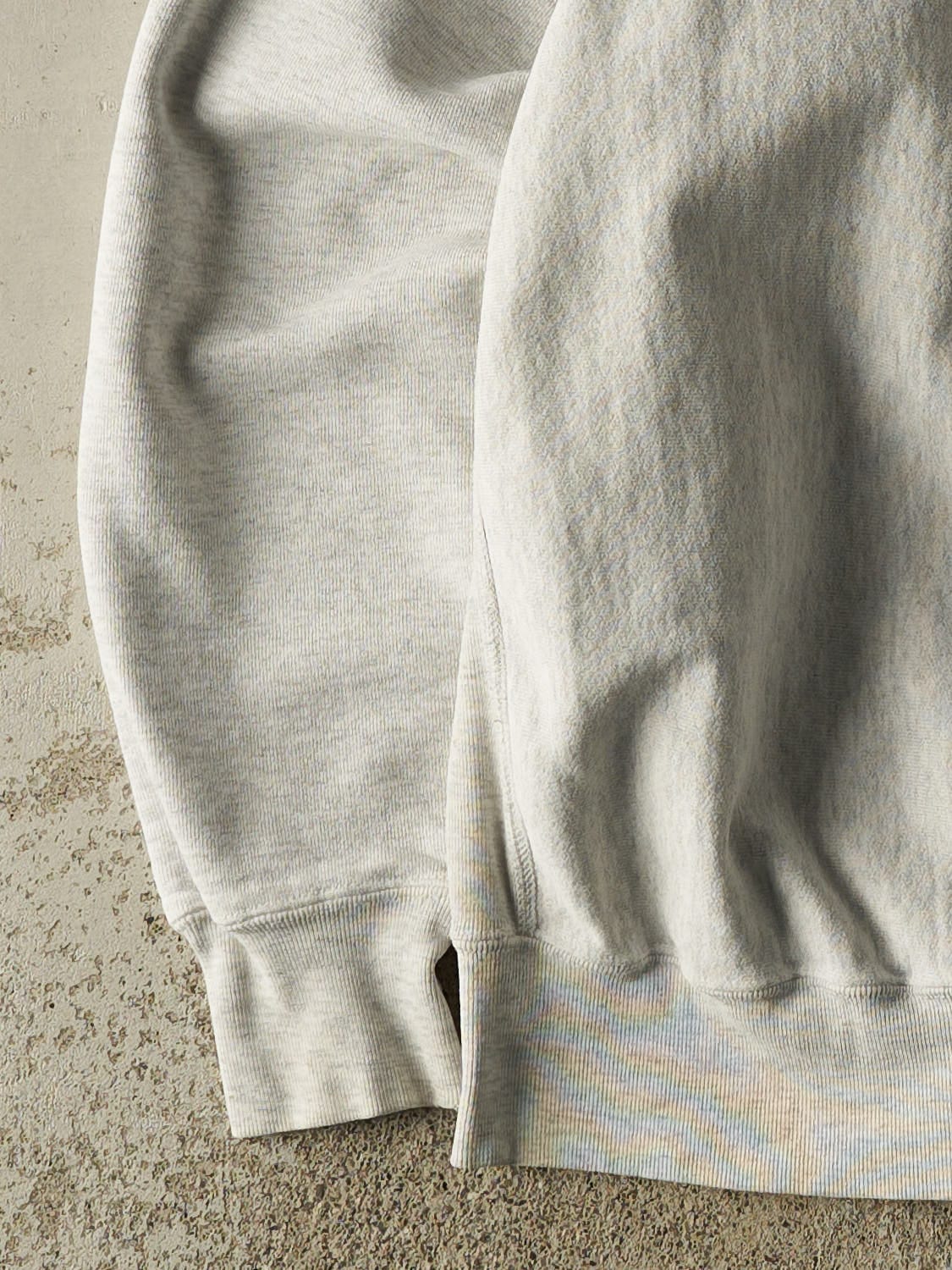 Vintage 90s Heather Grey Rivers Reverse Weave Crewneck (L/XL)