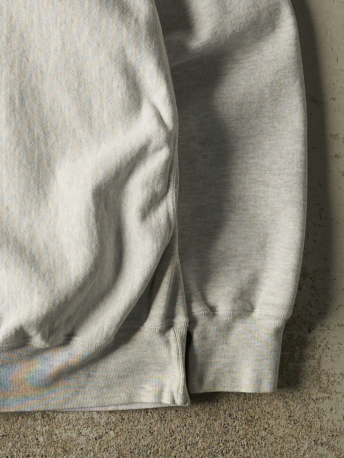 Vintage 90s Heather Grey Rivers Reverse Weave Crewneck (L/XL)