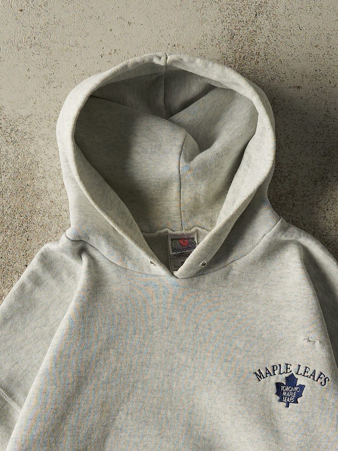 Vintage 90s Heather Grey Toronto Maple Leafs Embroidered Hoodie (S)