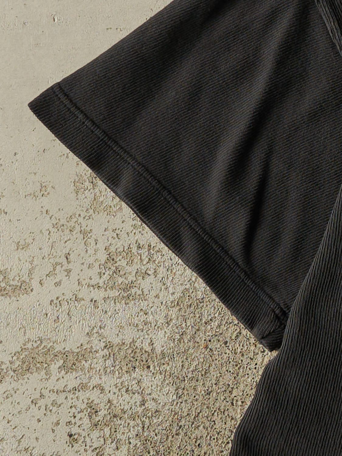 Vintage 90s Faded Black Nike Quarter Button Thermal Tee (L)