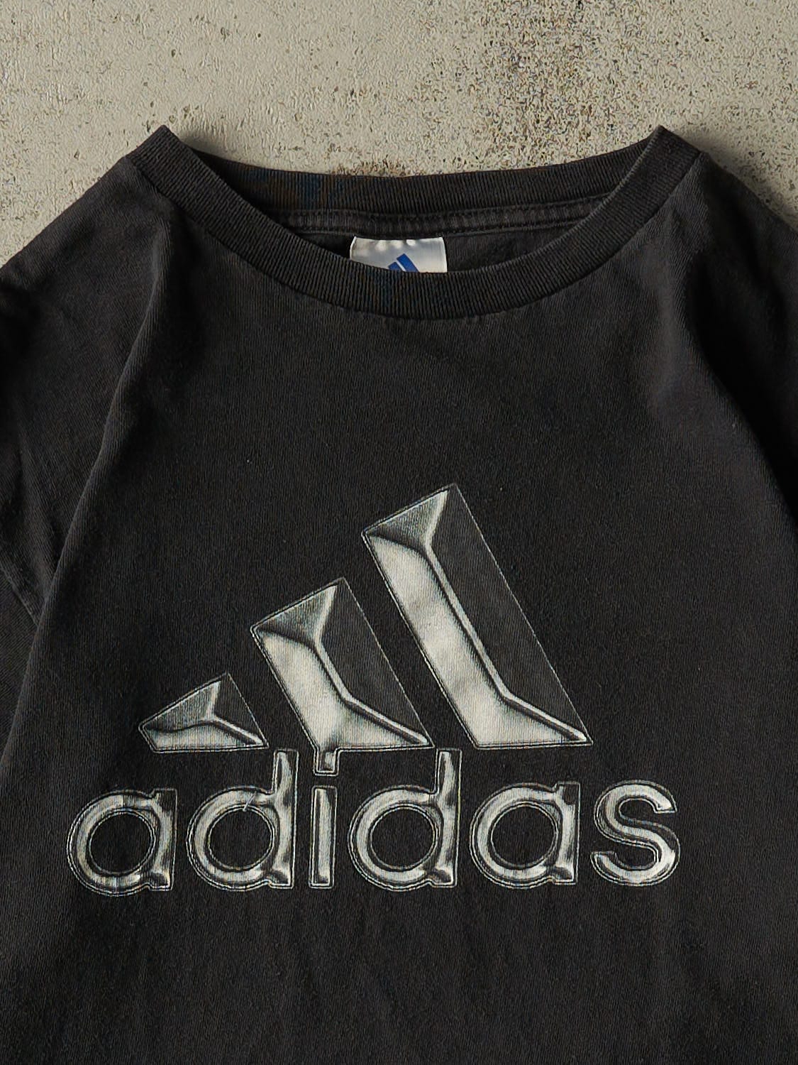 Vintage 90s Black Adidas Logo Tee (M)