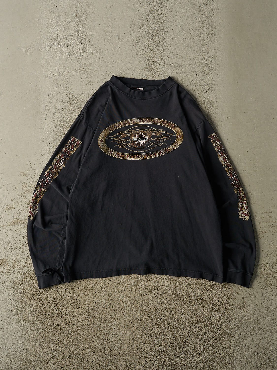 Vintage 90s Faded Black Harley Davidson Long Sleeve (M/L)