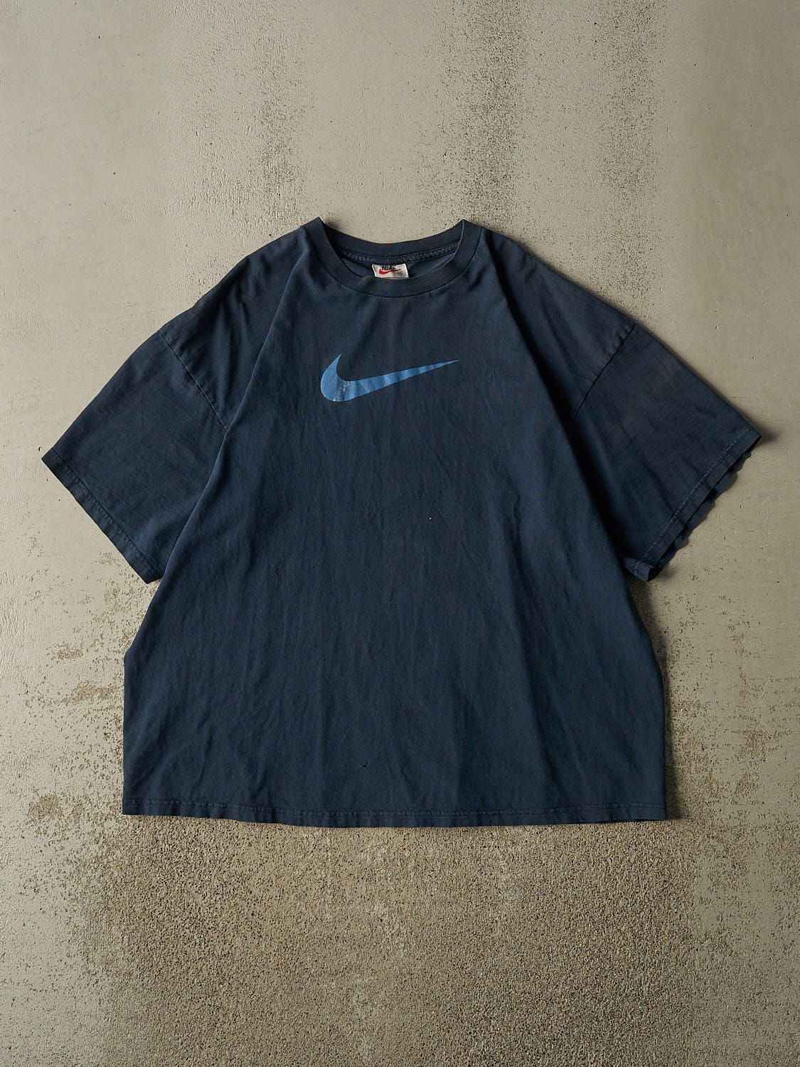 Vintage 90s Navy Blue Nike Swoosh Logo Tee (XL/XXL)