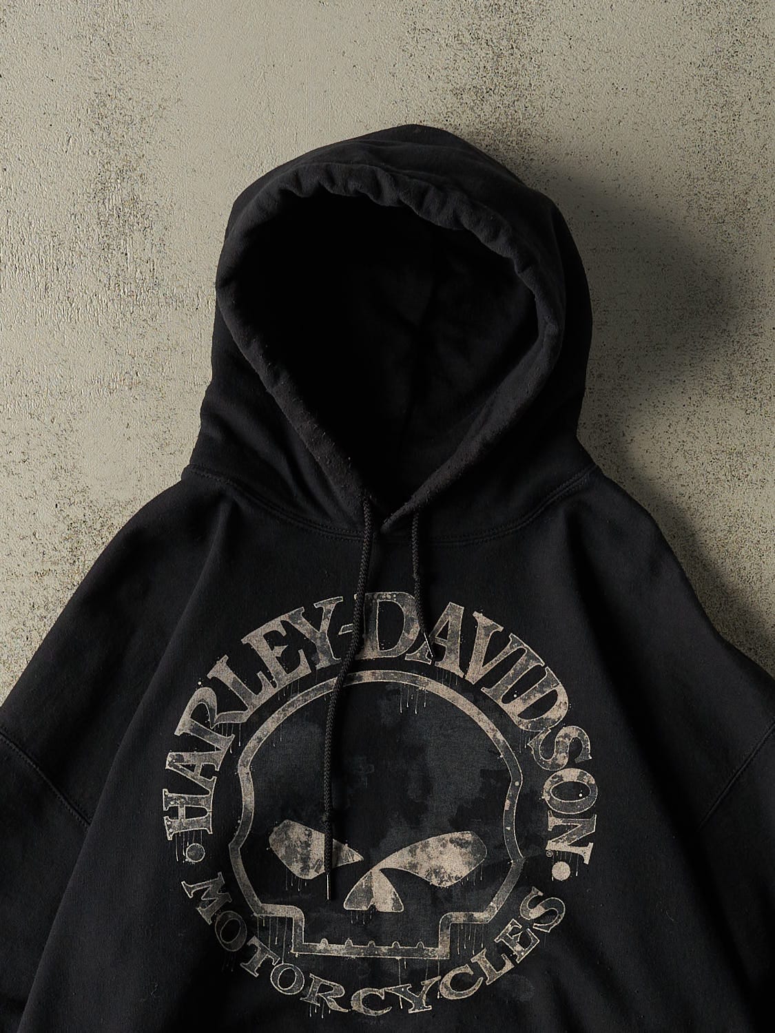 Vintage Y2K Black Harley Davidson Military Hoodie (XL)