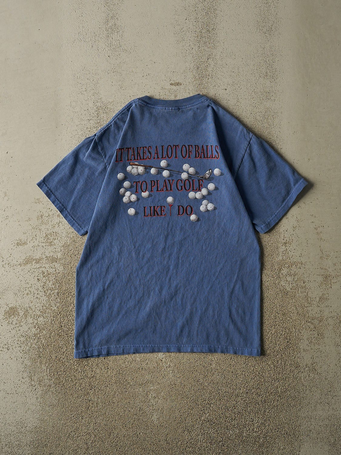 Vintage 90s Blue Ogunquit Maine Golf Slogan "A Lot of Balls" Tee (S/M)