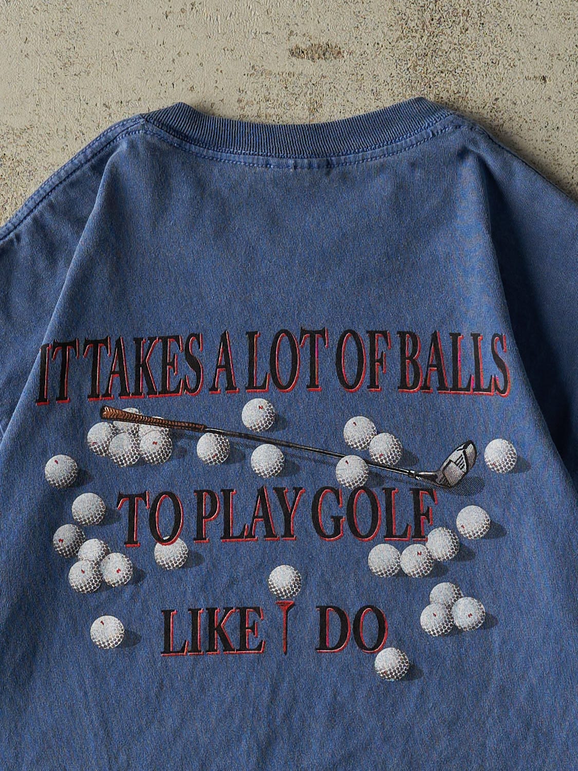 Vintage 90s Blue Ogunquit Maine Golf Slogan "A Lot of Balls" Tee (S/M)