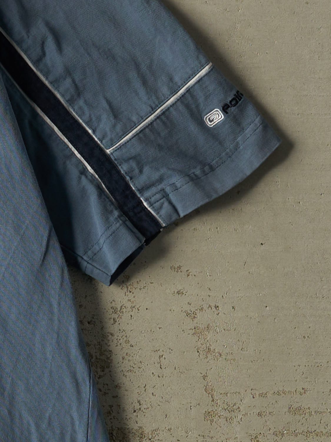 Vintage 90s Slate Blue Point Zero Striped Tee (L/XL)
