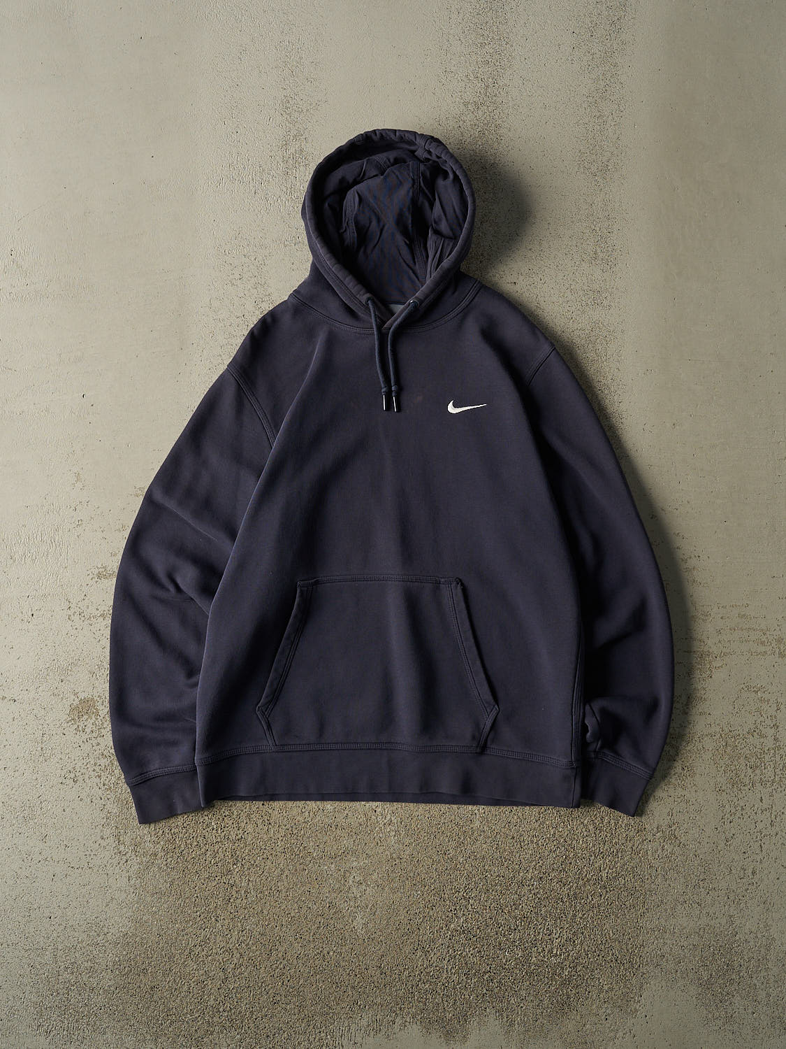 Vintage Y2K Navy Blue Nike Embroidered Swoosh Hoodie (L/XL)