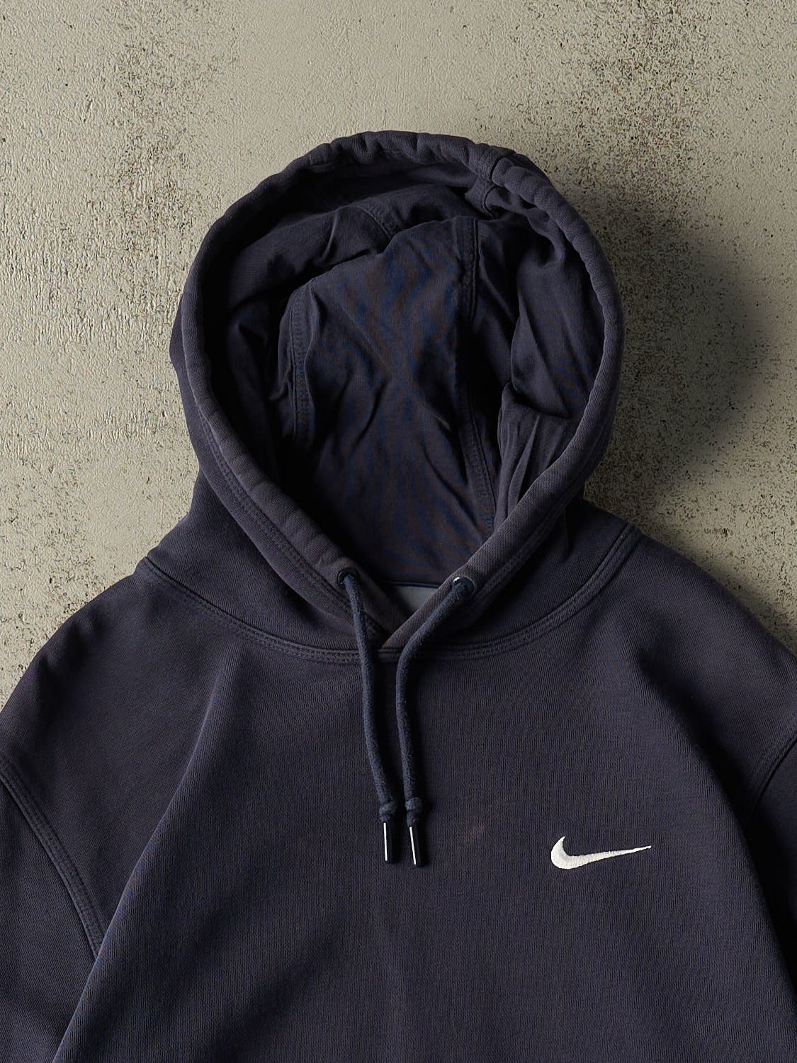 Vintage Y2K Navy Blue Nike Embroidered Swoosh Hoodie (L/XL)