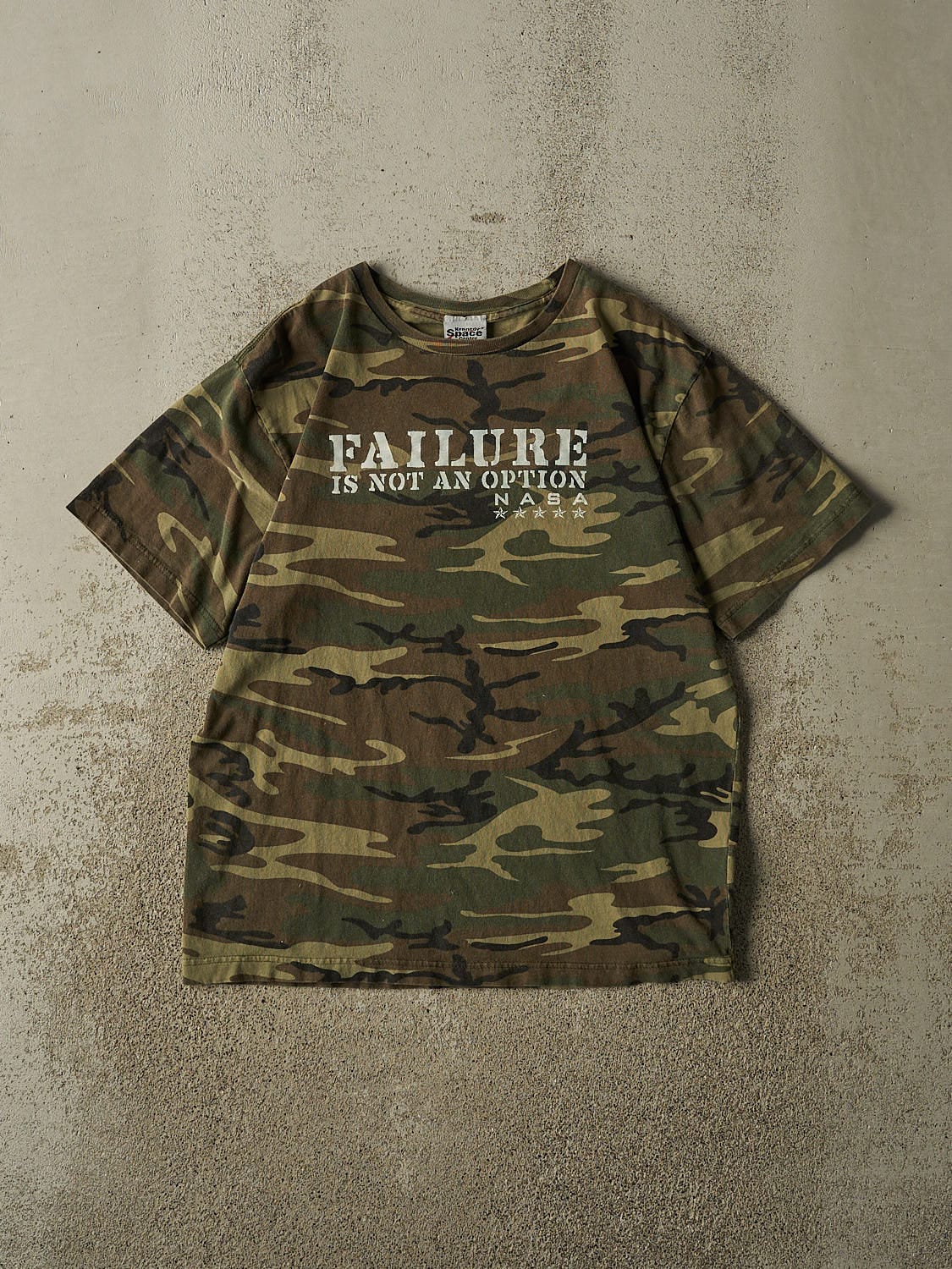 Vintage Y2K Camo Kennedy Space Centre "Failure is not an Option" Tee (M/L)